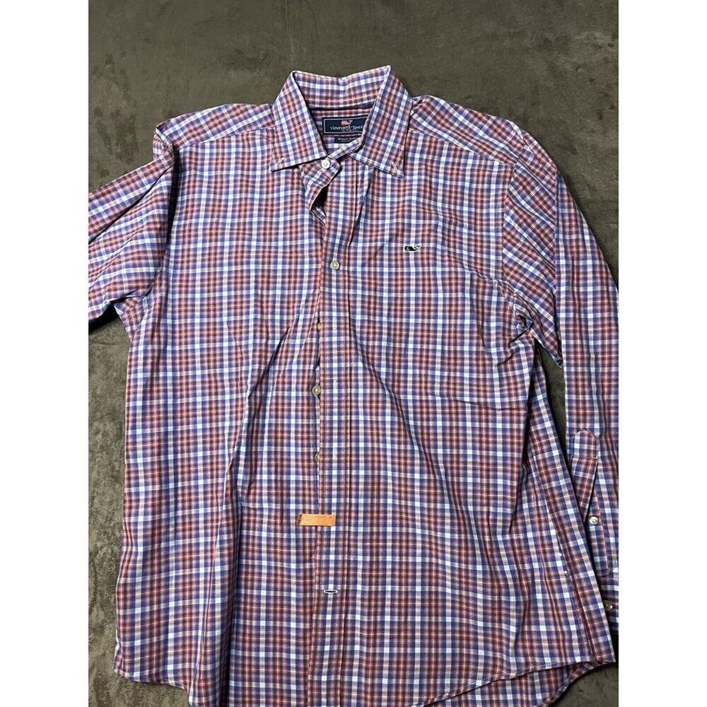 Vineyard Vines M Whale Long Sleeve Multi Check Button Up Shirt Mens Medium